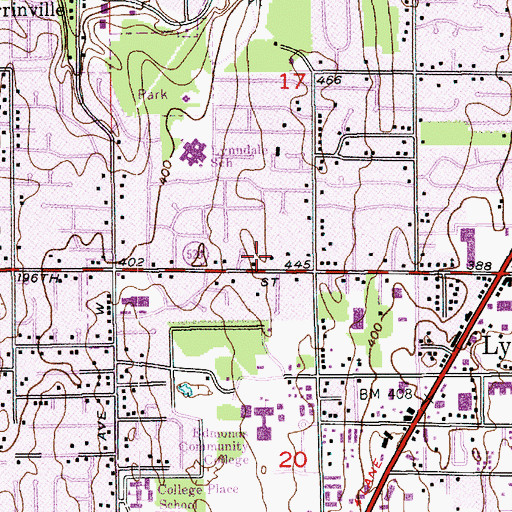 Topographic Map of Good Shepherd Baptist Church, WA