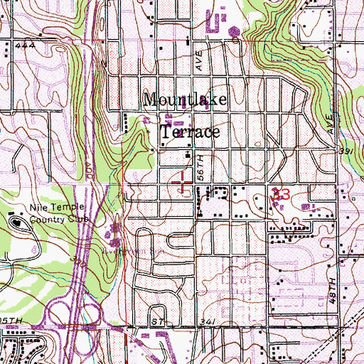 Topographic Map of Calvary Tabernacle United Pentecostal Church, WA