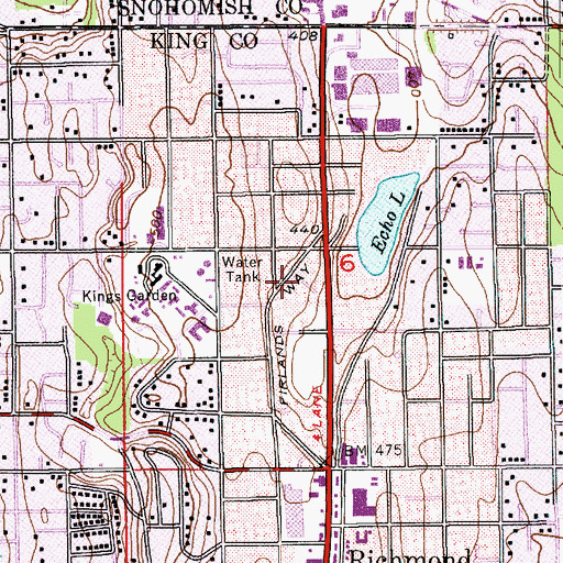 Topographic Map of New Hope of Seattle Church, WA