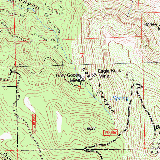 Topographic Map of Grey Goose Mine, CA