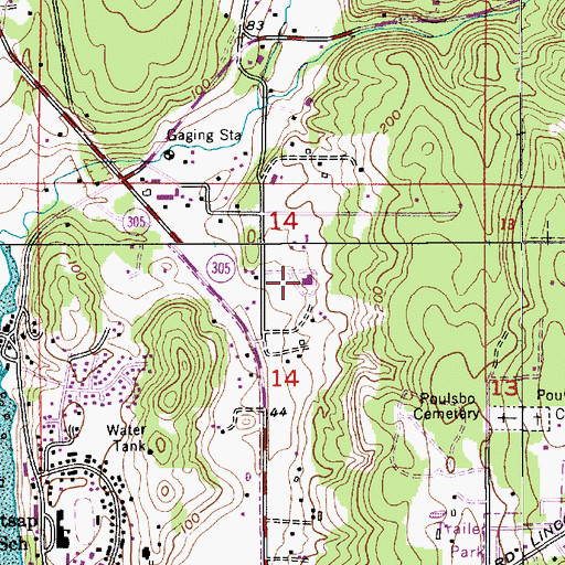 Topographic Map of North Kitsap Baptist Church, WA