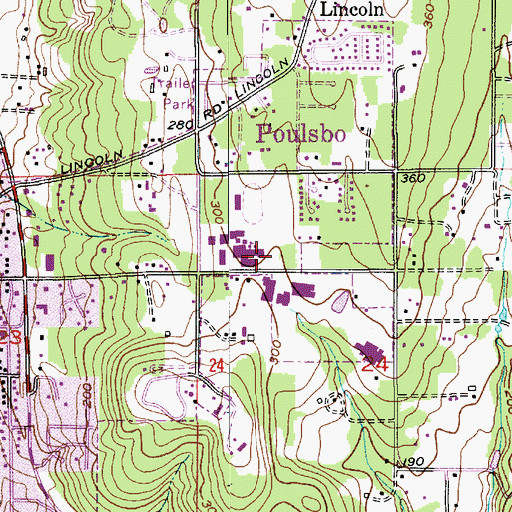 Topographic Map of North Point Church, WA