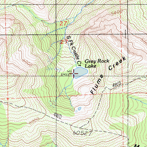 Topographic Map of Grey Rock Lake, CA