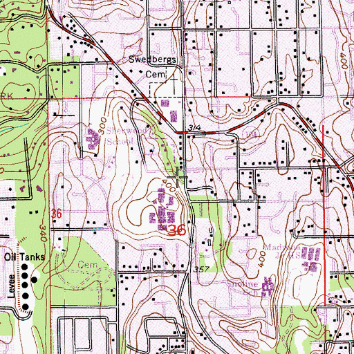 Topographic Map of Salem Lutheran Church, WA