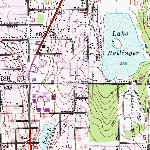 Topographic Map of Seattle Baptist Church, WA