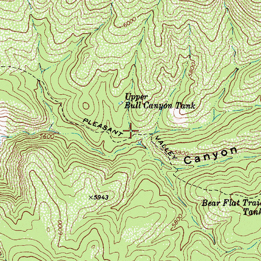 Topographic Map of Bear Flat Pleasant Valley Trail, AZ