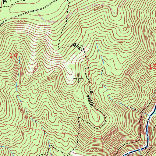 Topographic Map of Grey Trail, CA