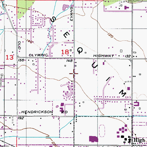 Topographic Map of Sequim Community Church, WA