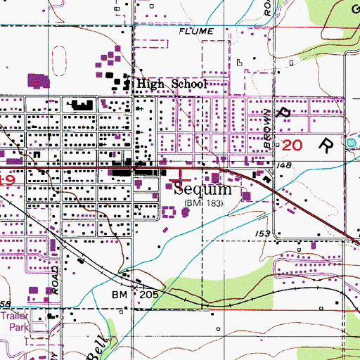 Topographic Map of Sequim Church of Religious Science, WA
