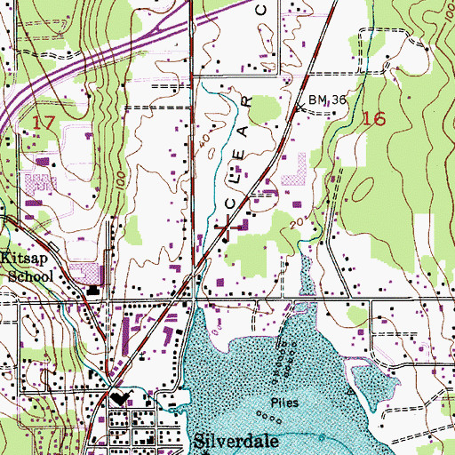 Topographic Map of Silverdale United Methodist Church, WA