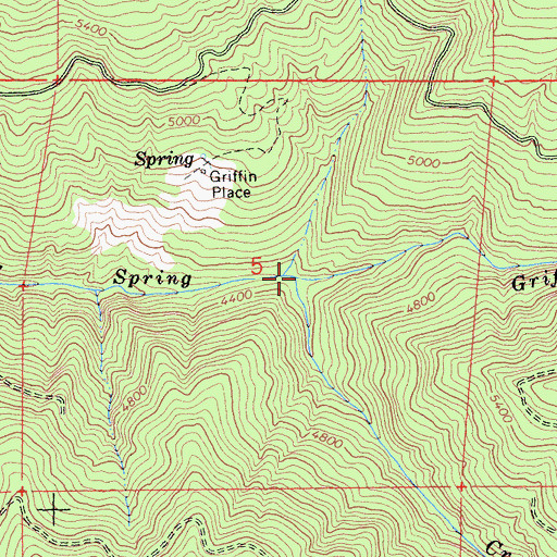 Topographic Map of Griffin Creek, CA