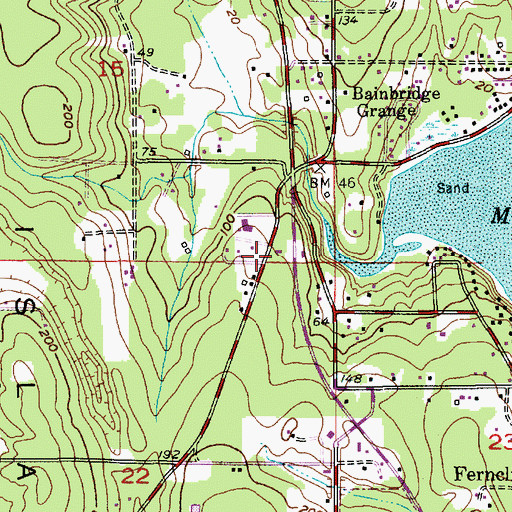 Topographic Map of Island Church, WA