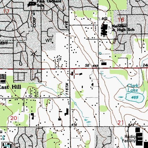 Topographic Map of First Christian Church of Kent, WA