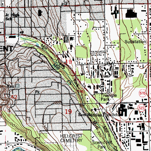 Topographic Map of First Presbyterian Church of Kent, WA