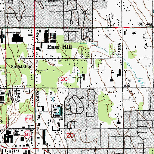 Topographic Map of United Methodist Church of Kent, WA