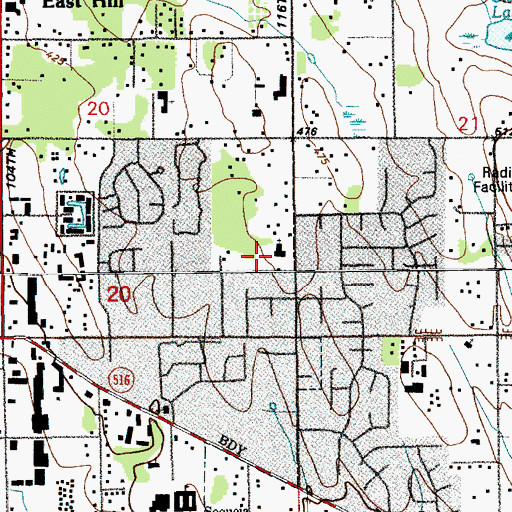 Topographic Map of Kent Seventh Day Adventist Church, WA