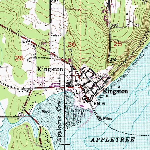 Topographic Map of Kingston Christian Church, WA