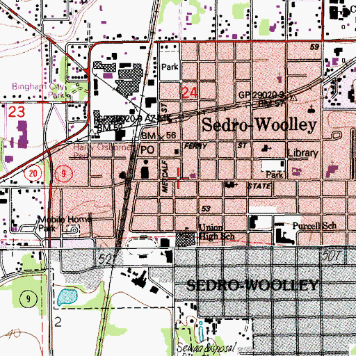 Topographic Map of Saint James Episcopal Church, WA