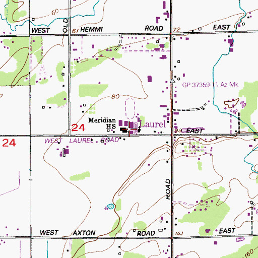 Topographic Map of Laurel Community Baptist Church, WA