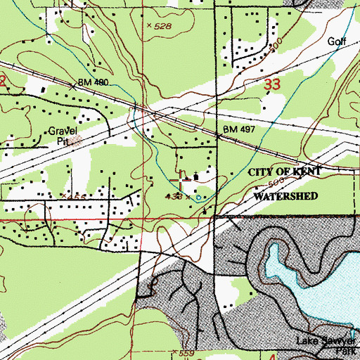 Topographic Map of Light of Life Lutheran Church, WA