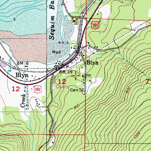 Topographic Map of Little Brown Church of Blyn, WA