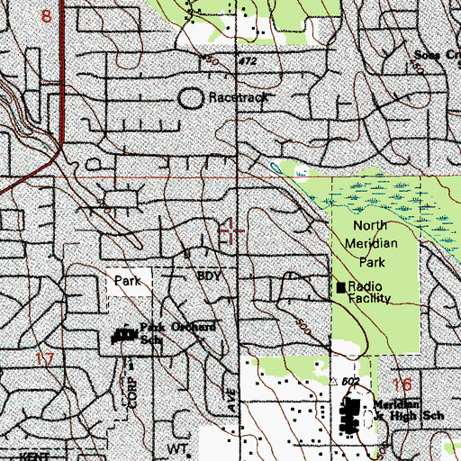 Topographic Map of Living Faith Foursquare Church, WA