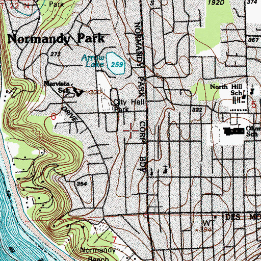Topographic Map of Living Hope Church of the Nazarene, WA