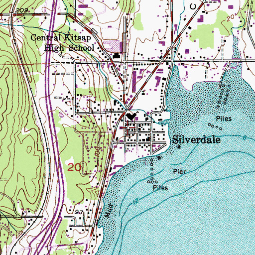 Topographic Map of Living Word Christian Center, WA