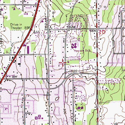 Topographic Map of Lynnwood Orthodox Presbyterian Church, WA