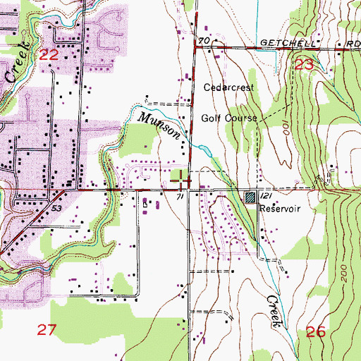 Topographic Map of Marysville Free Methodist Church, WA