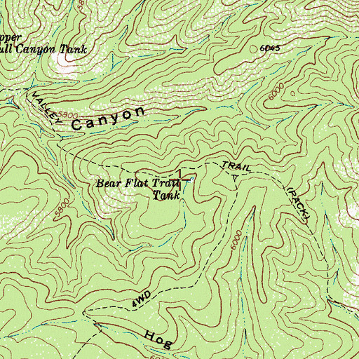 Topographic Map of Bear Flat Trail Tank, AZ