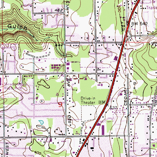 Topographic Map of Meadowdale Baptist Church, WA