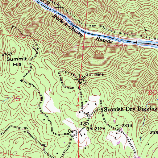 Topographic Map of Grit Mine, CA