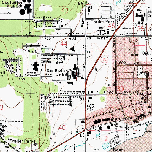 Topographic Map of Oak Harbor Southern Baptist Church, WA