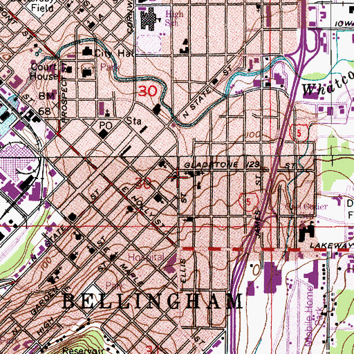 Topographic Map of Oikos Fellowship Church, WA