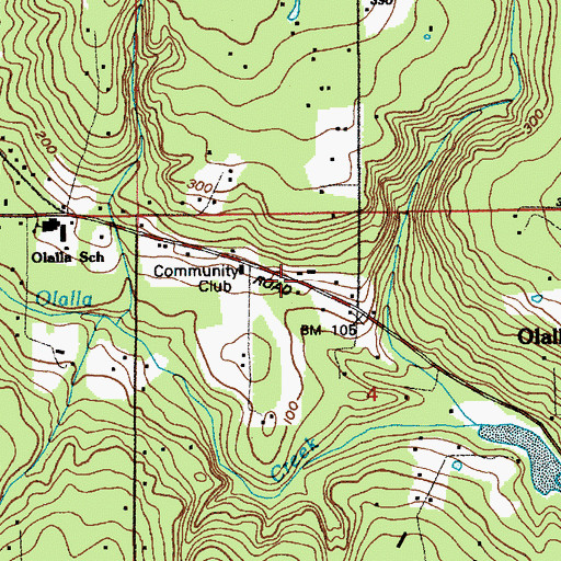 Topographic Map of Olalla Bible Church, WA