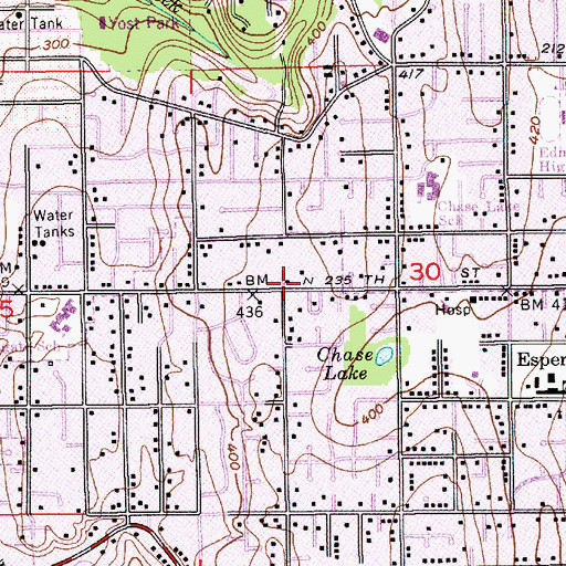 Topographic Map of Olympic Baptist Church, WA