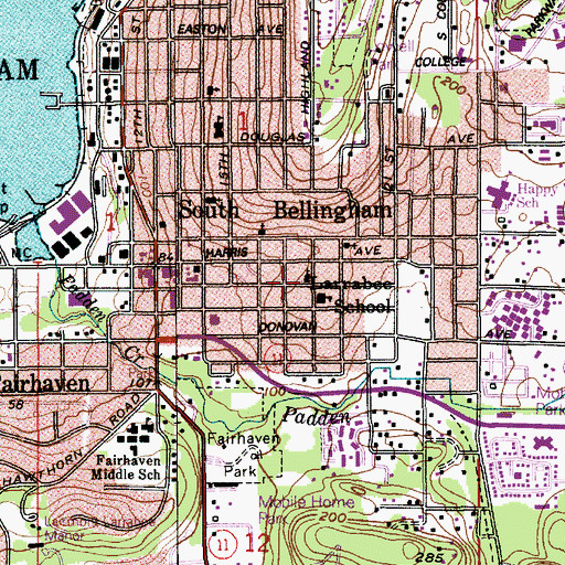 Topographic Map of Our Saviour's Lutheran Church, WA