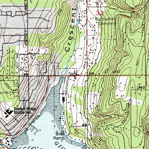 Topographic Map of Pentecostal Church of Gig Harbor, WA