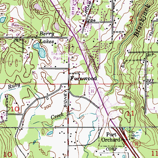 Topographic Map of Port Orchard Church of the Nazarene, WA