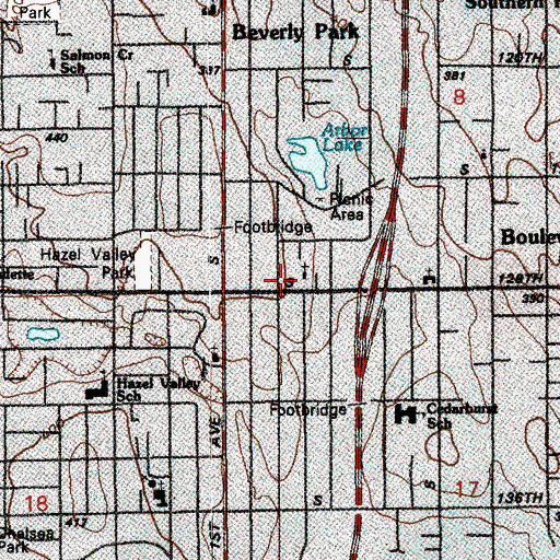 Topographic Map of Restoration Bible Church, WA