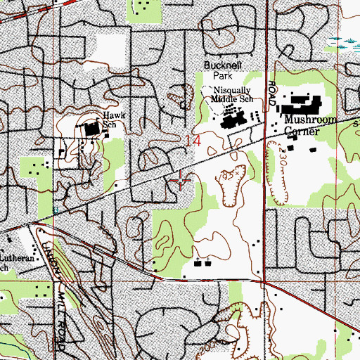 Topographic Map of River Ridge Covenant Church, WA
