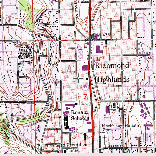 Topographic Map of Ronald United Methodist Church, WA
