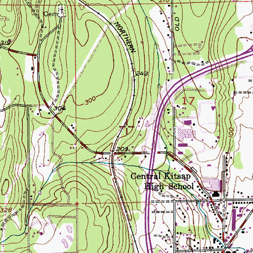 Topographic Map of Saint Antony's Episcopal Church, WA
