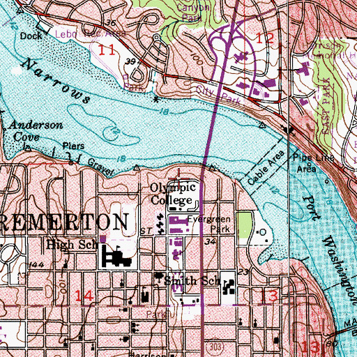 Topographic Map of Spirit Song Church, WA