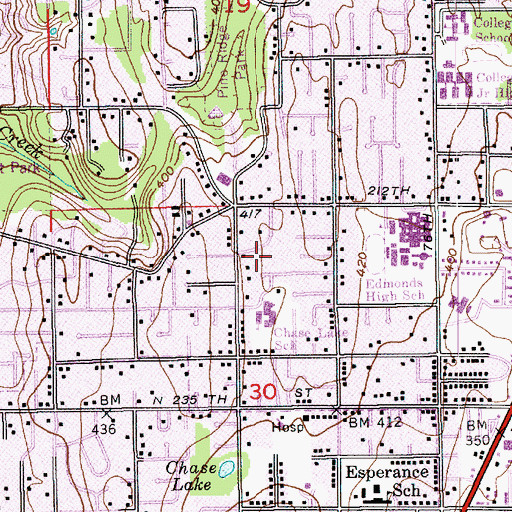 Topographic Map of Saint Alban's Episcopal Church, WA