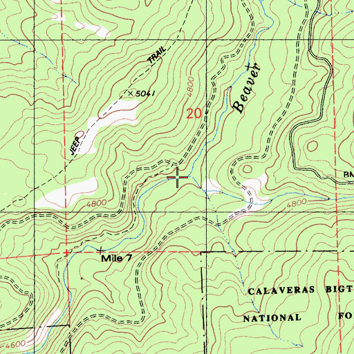 Topographic Map of Grizzly Creek, CA