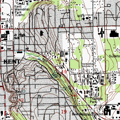 Topographic Map of Saint James Episcopal Church of Kent, WA