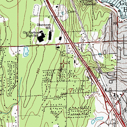 Topographic Map of Saint John's Episcopal Church, WA