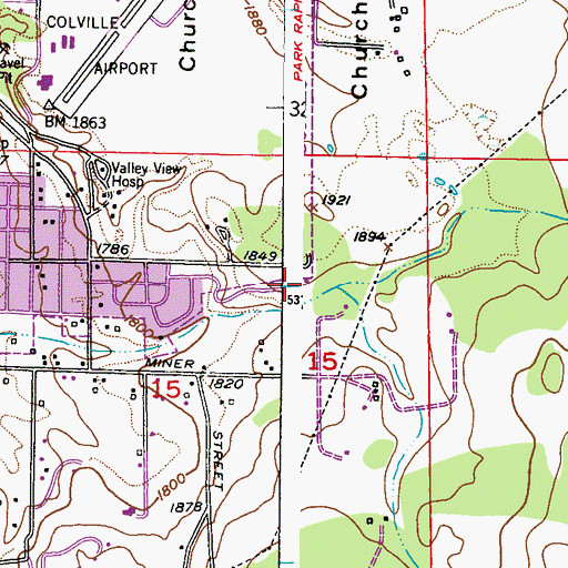 Topographic Map of Saint John's Episcopal Church, WA